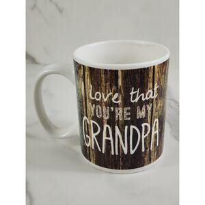 Grandpa Coffee Mug Teacup P. Graham Dunn 4 1/2" Porcelain Drinkware 12oz Brown